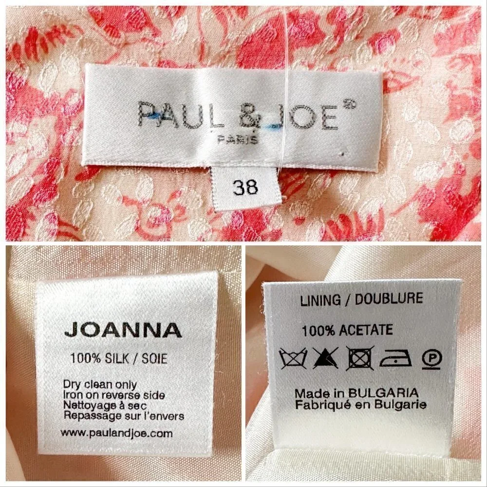 Paul & Joe Cat Print Jacquard Silk Mini Dress, Pink, Size 38EU (US6/S) - Picture 14 of 16